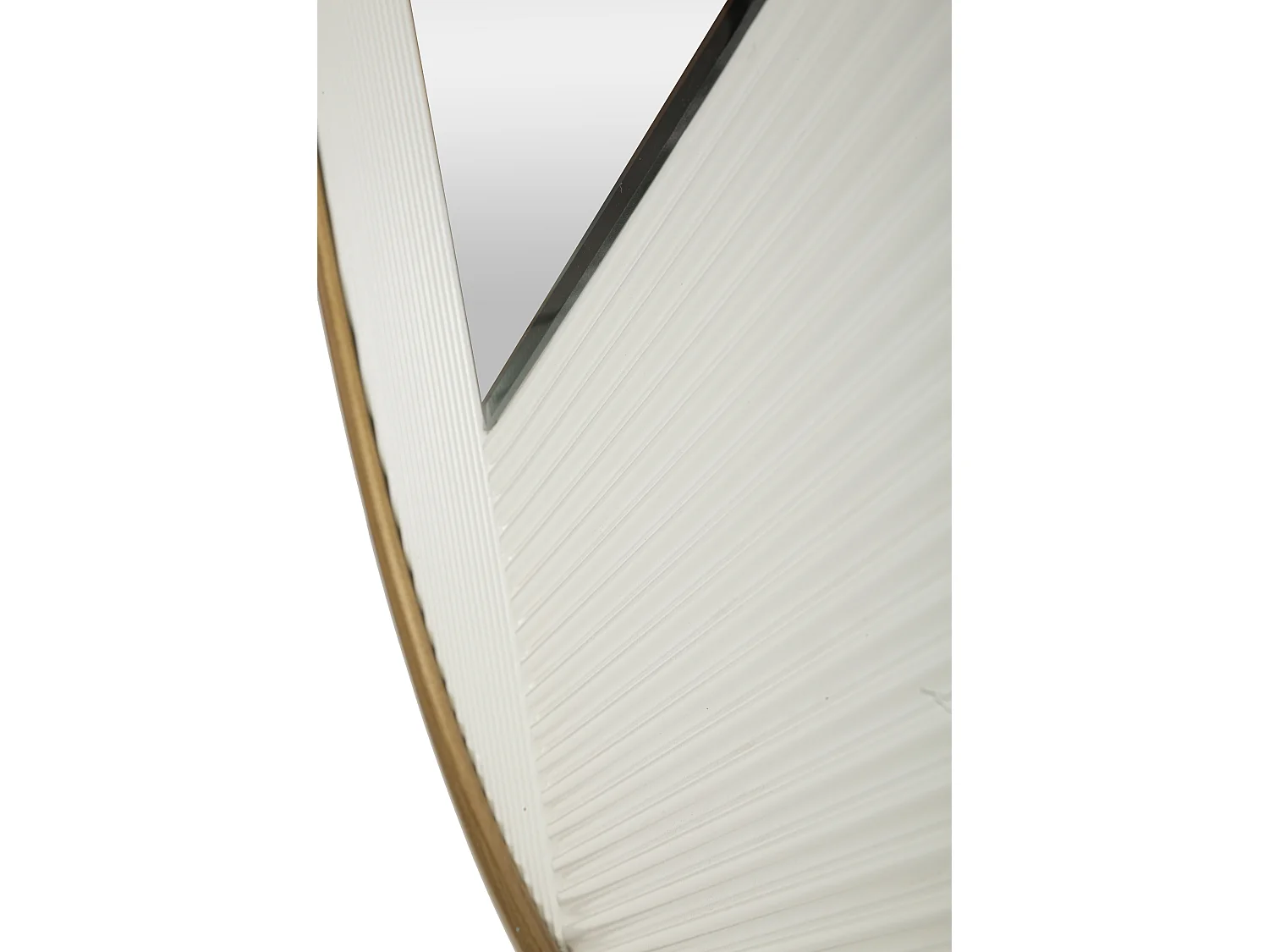 Specchio rotondo da parete in legno bianco intagliato Ø cm 80x4