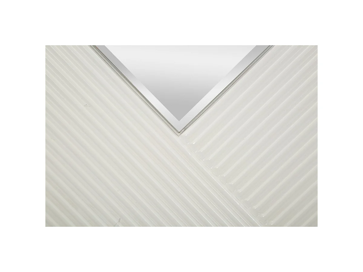Specchio rotondo da parete in legno bianco intagliato Ø cm 80x4