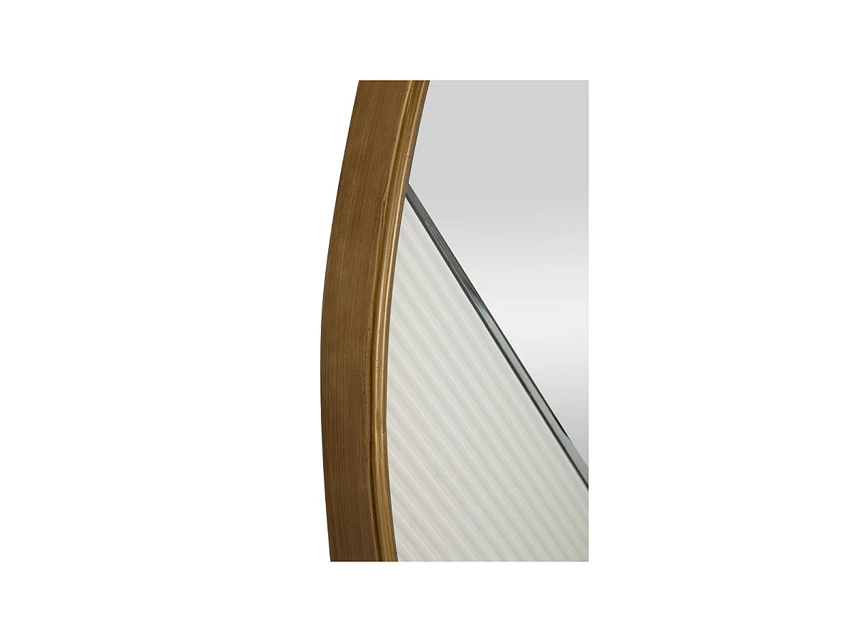 Specchio rotondo da parete in legno bianco intagliato Ø cm 80x4