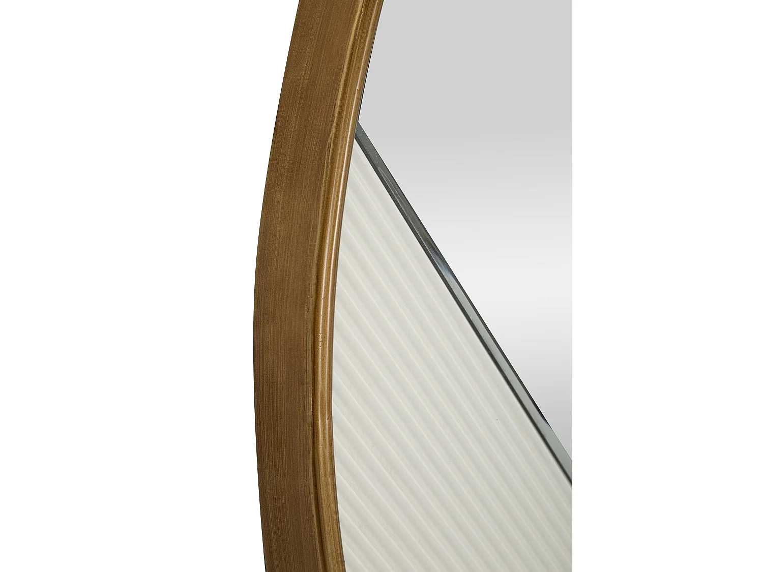 Specchio rotondo da parete in legno bianco intagliato Ø cm 80x4
