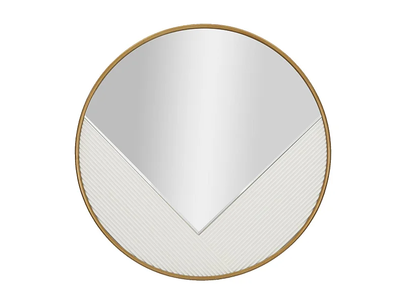 Runder Wandspiegel 80cm mit goldfarbenem Rahmen Tolosa