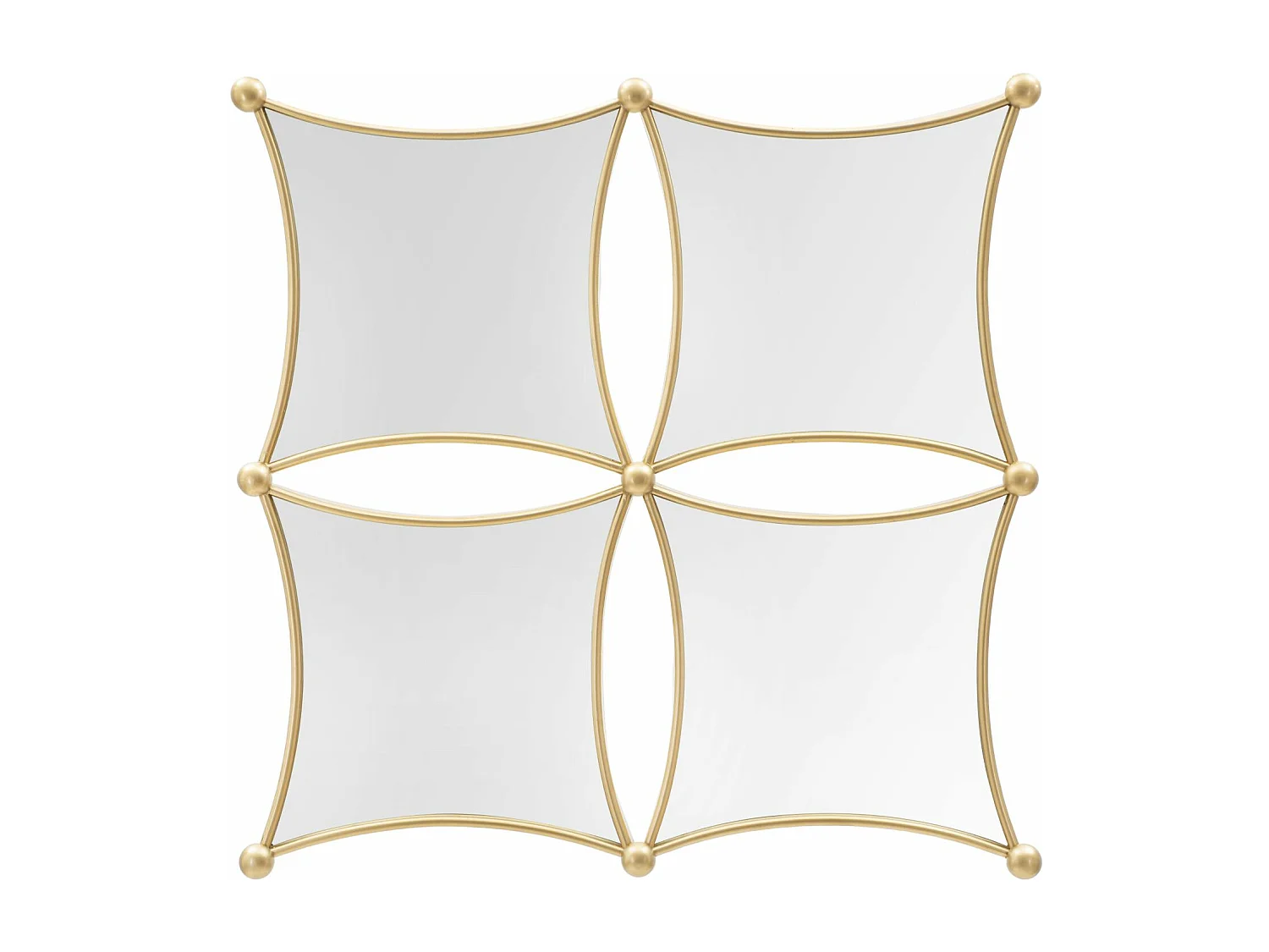 Specchio da parete geometrico in metallo dorato cm 68x3,5x68