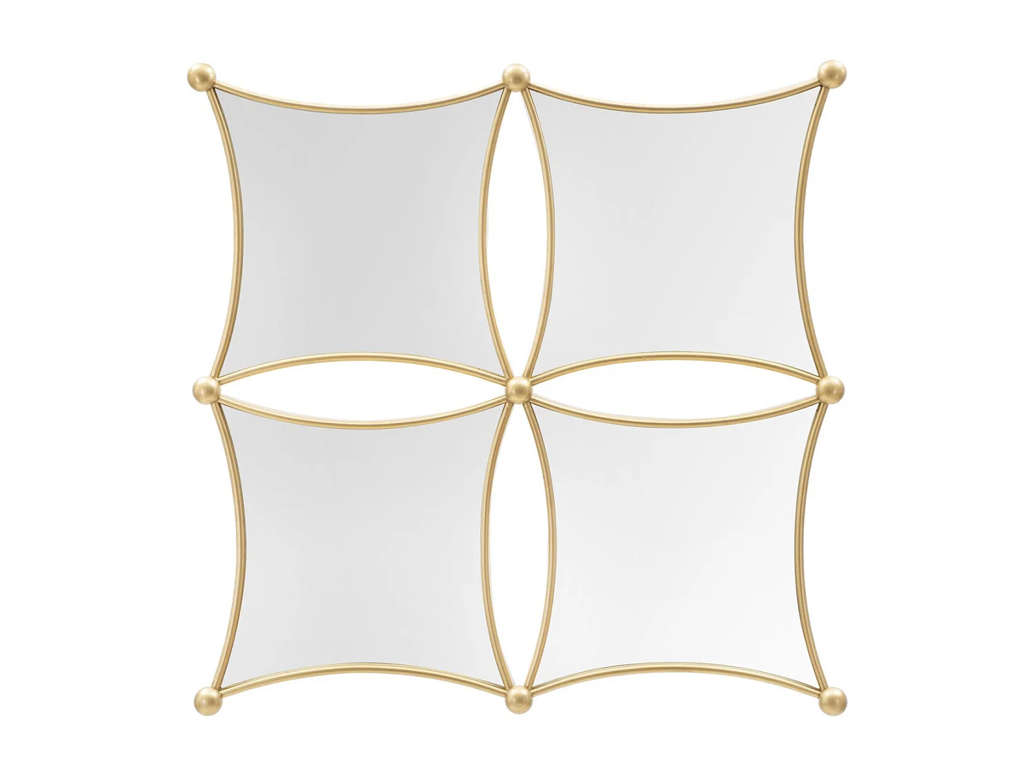 Miroir Mural Composition Déco "Jalo" 68cm Or