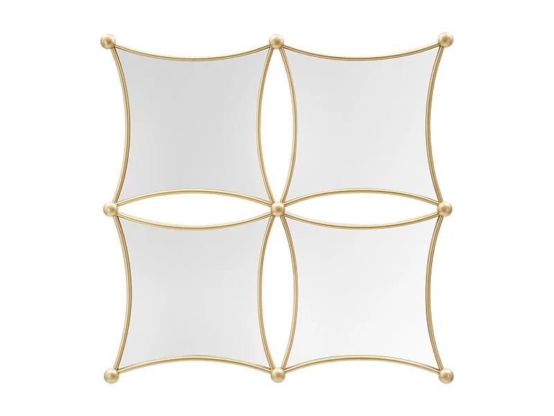 Miroir Mural Composition Déco "Jalo" 68cm Or