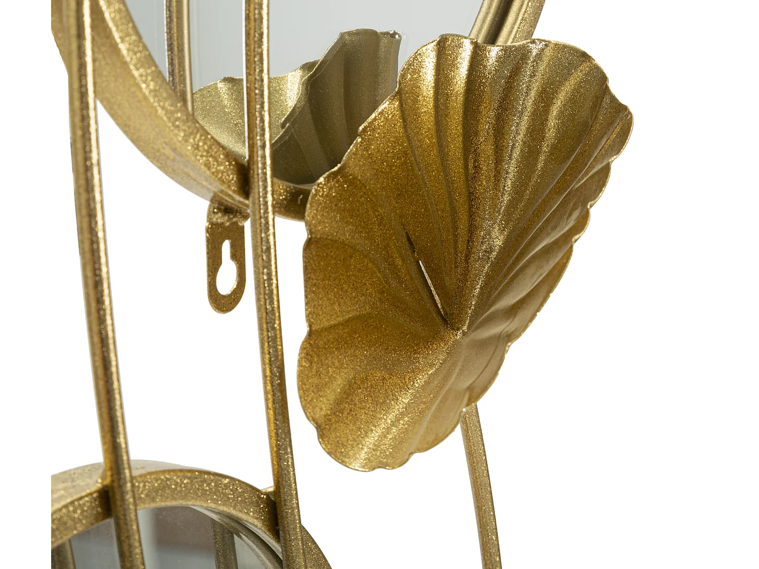 Miroir Mural Triple "Flowers" 88cm Or