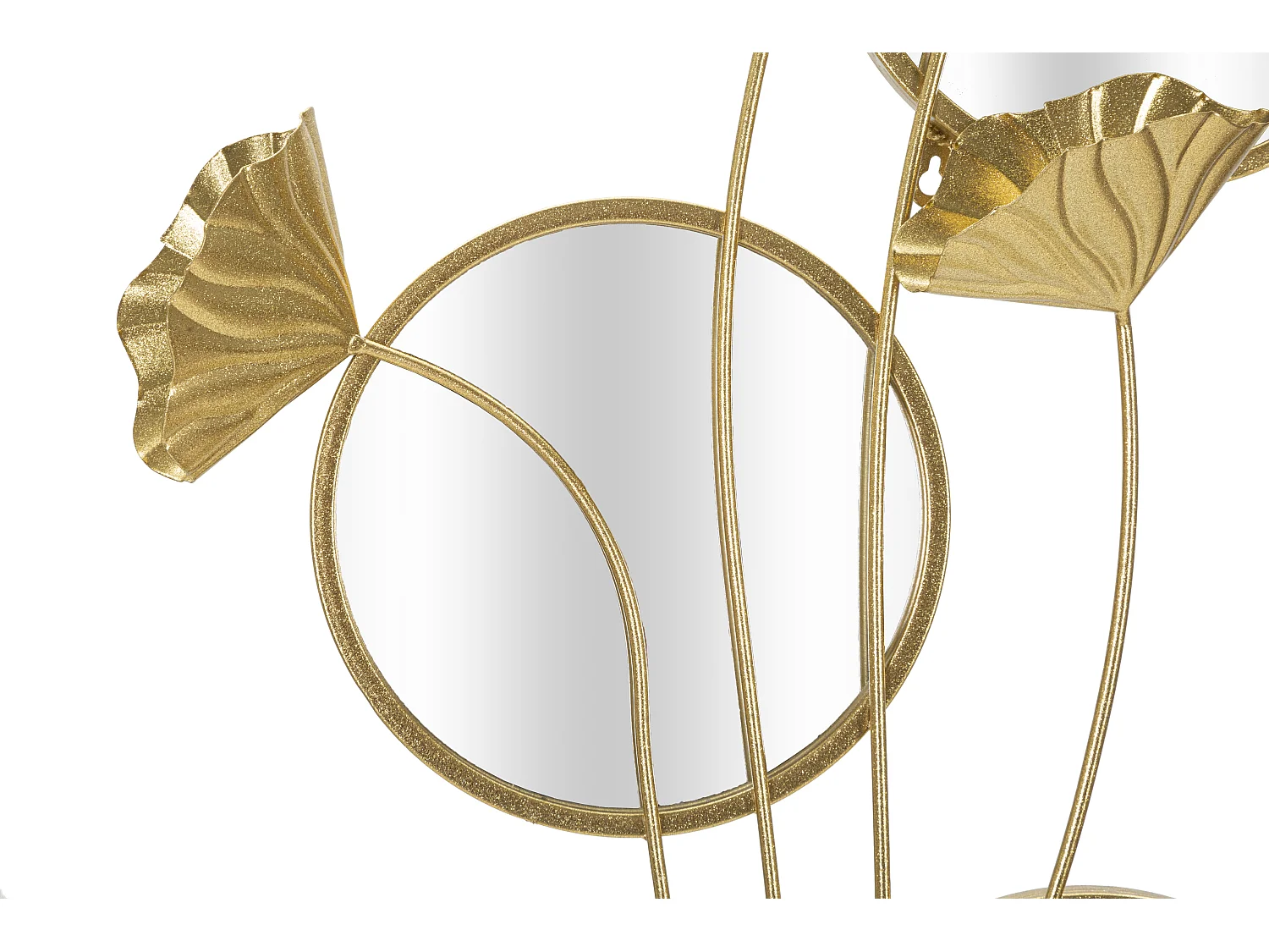 Miroir Mural Triple "Flowers" 88cm Or