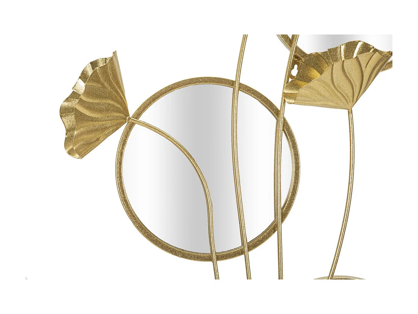 Miroir Mural Triple "Flowers" 88cm Or