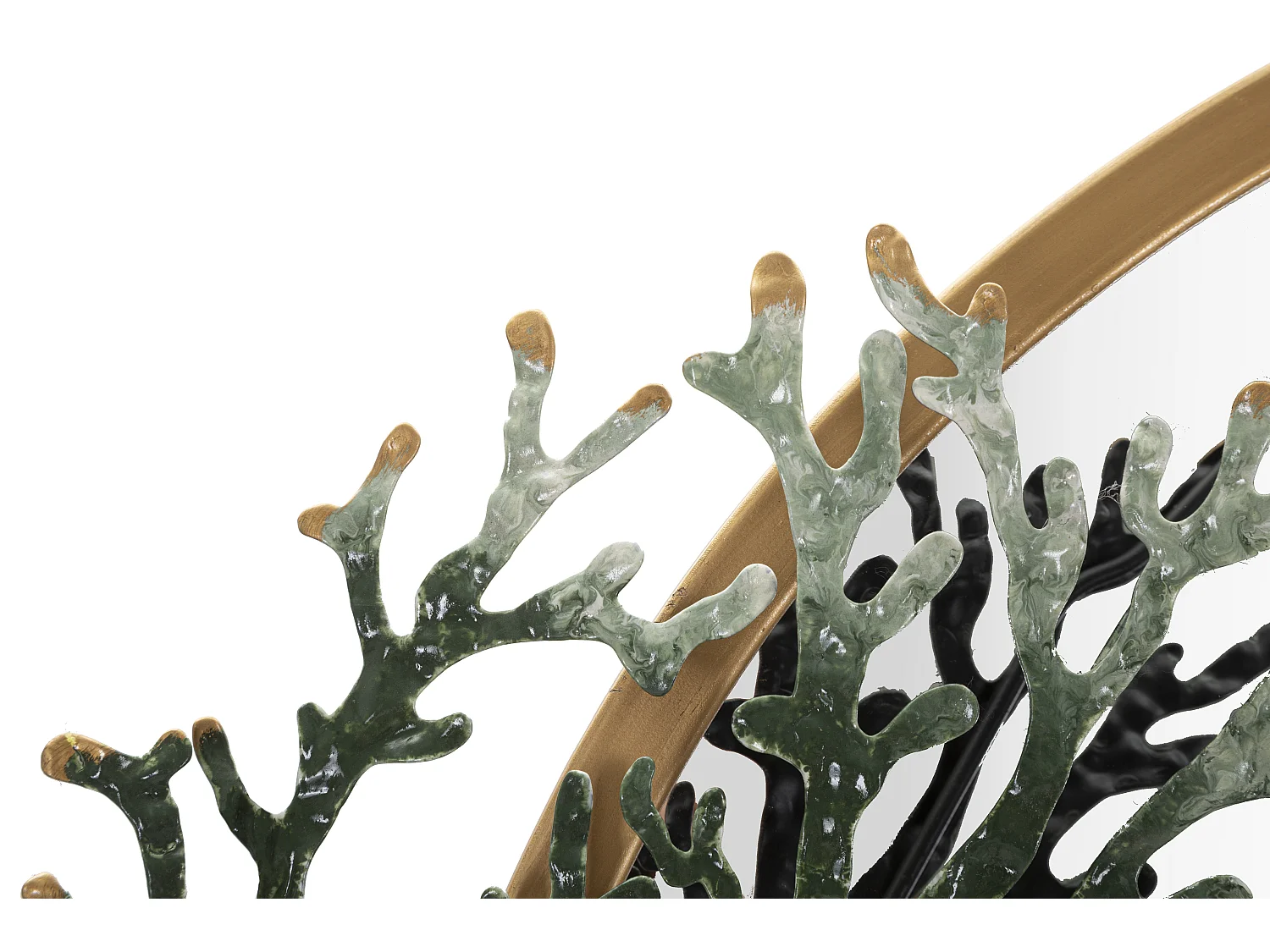 Specchio da parete con pesci in metallo multicolore cm 88,9x7,6x65,4