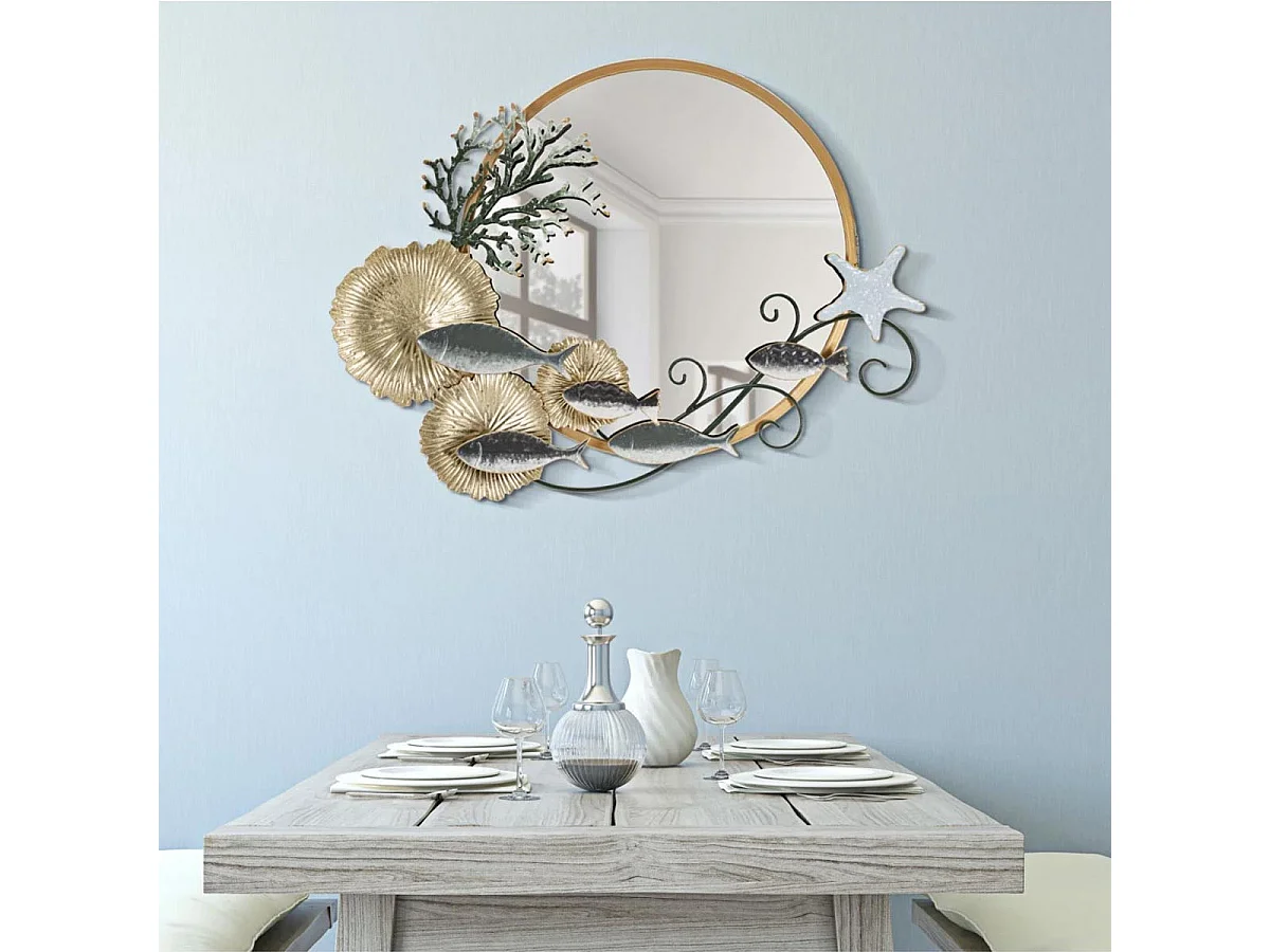 Miroir Mural Déco "Coral" 88cm Multicolore