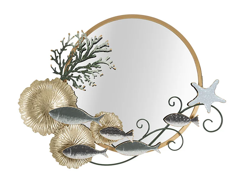 Miroir Mural Déco "Coral" 88cm Multicolore