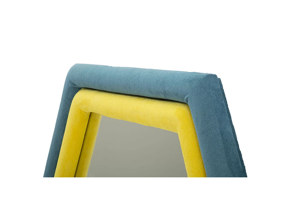 Miroir Mural en Velours "Tony" 80cm Bleu & Jaune