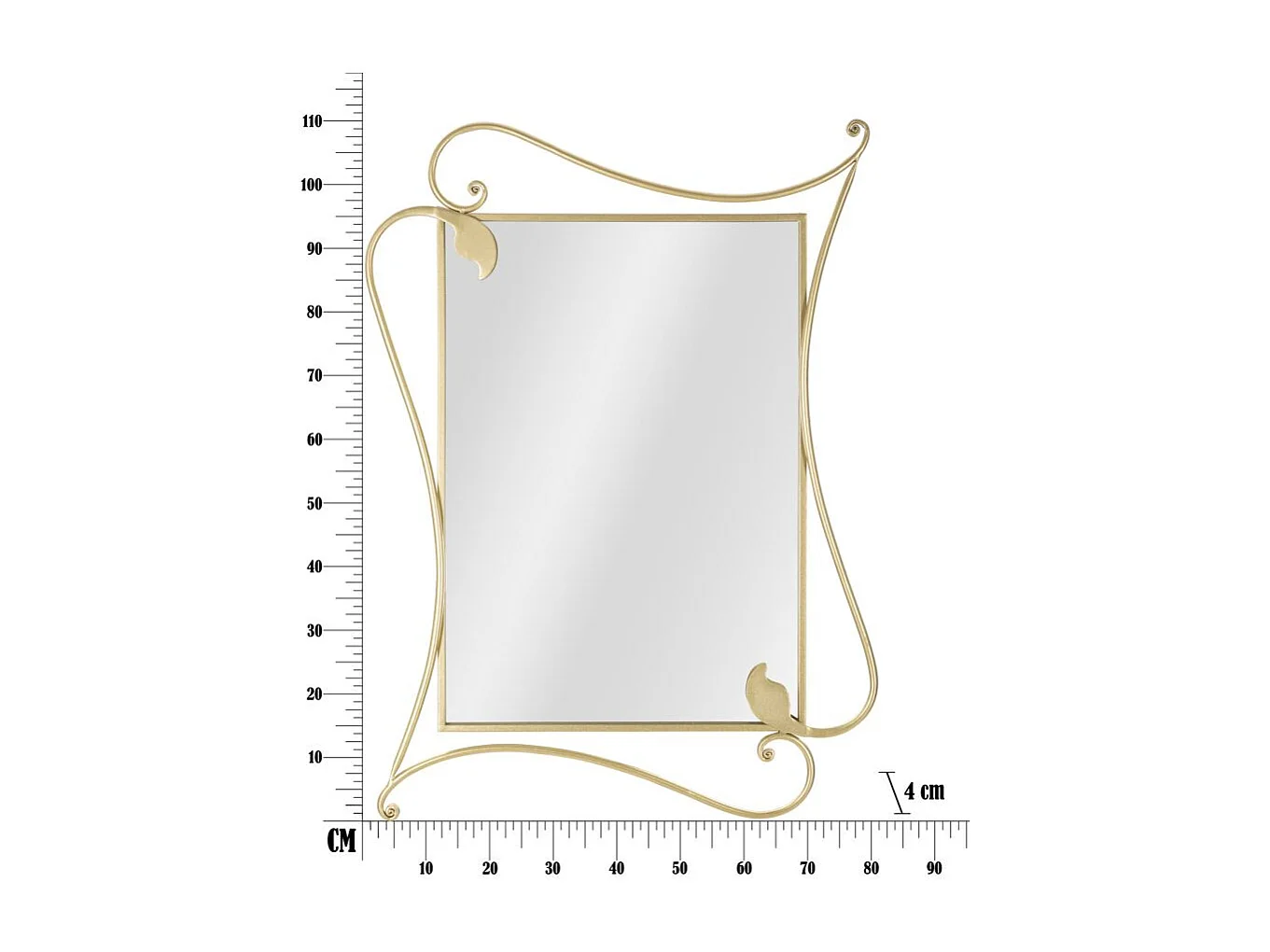 Miroir Mural Design "Pétale" 110cm Or