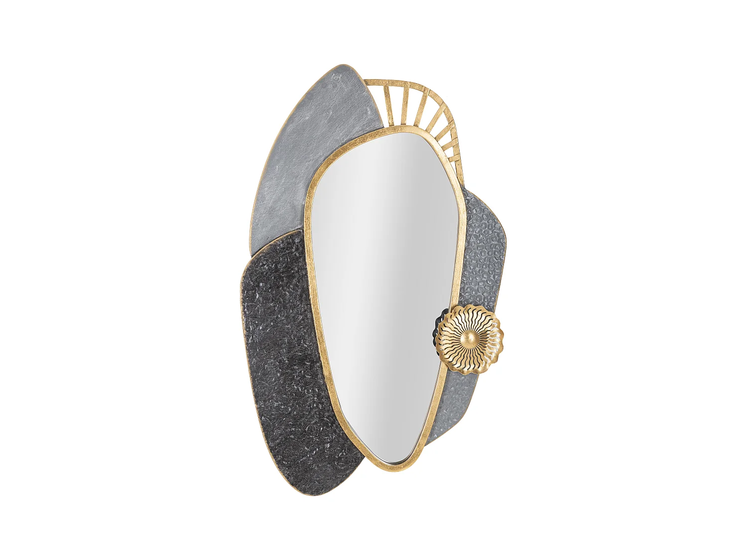 Miroir mural en métal doré et gris 55,9x5,7x90,8 cm
