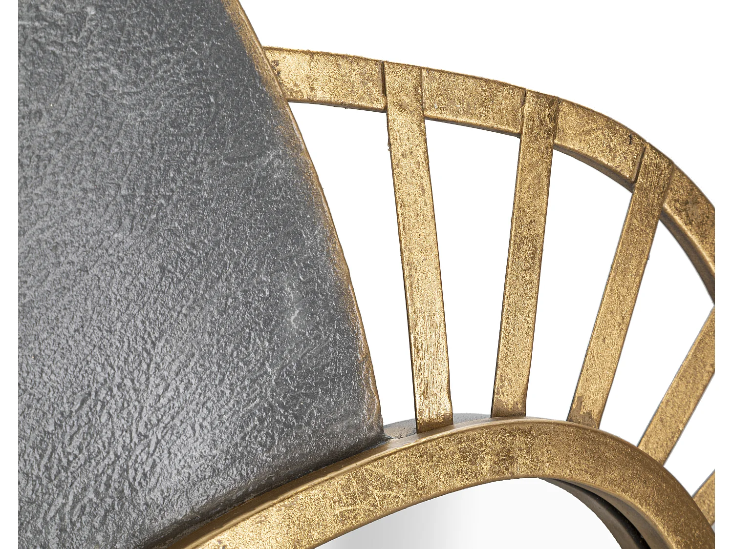 Miroir Mural Design "Art" 90cm Gris & Or