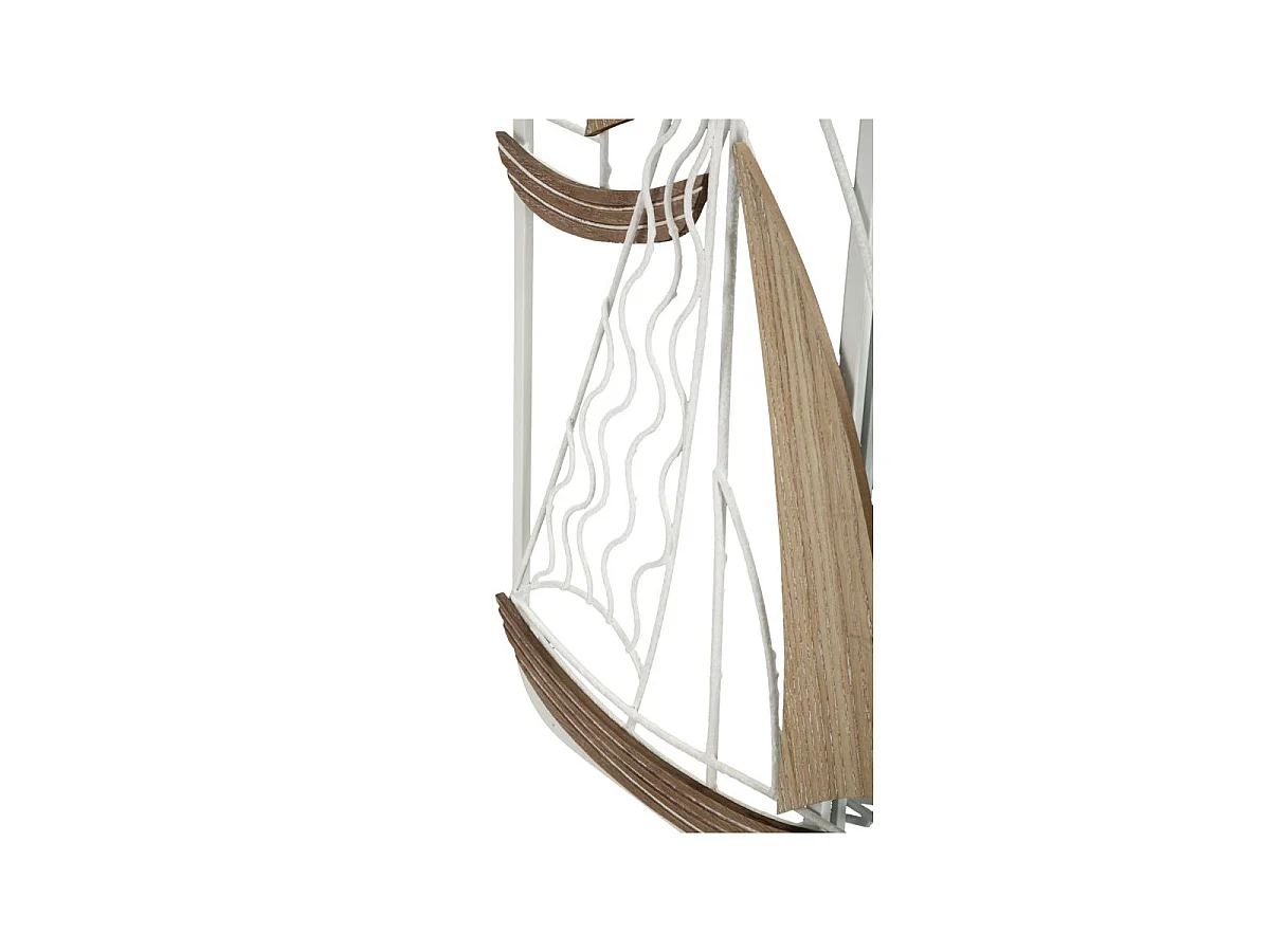Miroir Mural Design "Adriatic" 60cm Blanc & Naturel