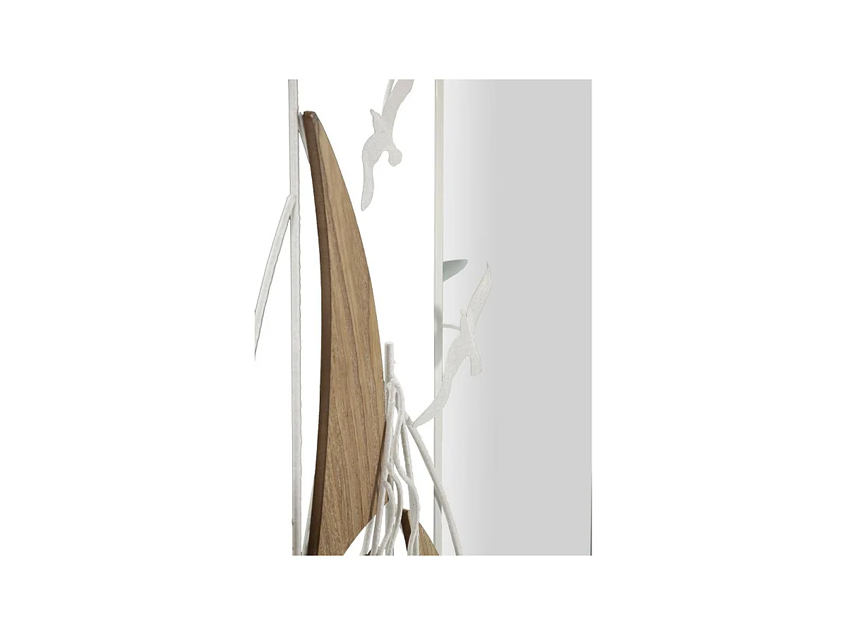 Miroir Mural Design "Adriatic" 60cm Blanc & Naturel