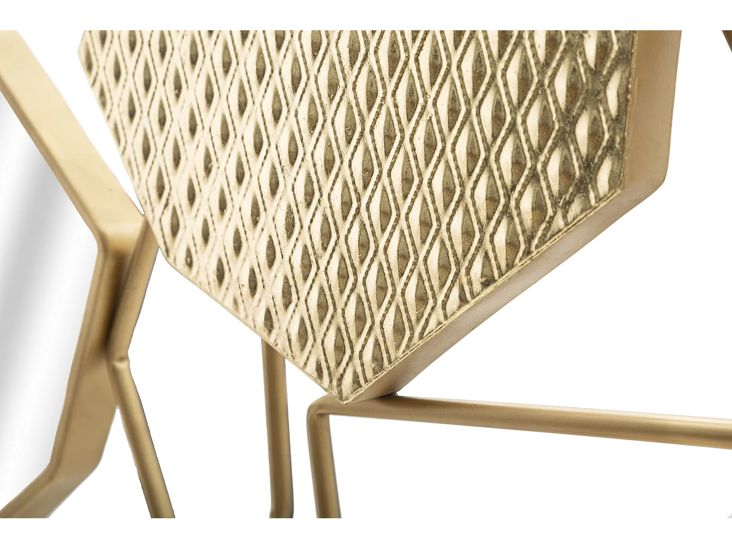 Specchio da parete geometrico in metallo dorato cm 91x4x52