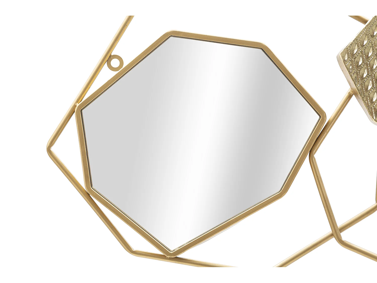 Miroir Mural Composition Déco "Stone" 91cm Or