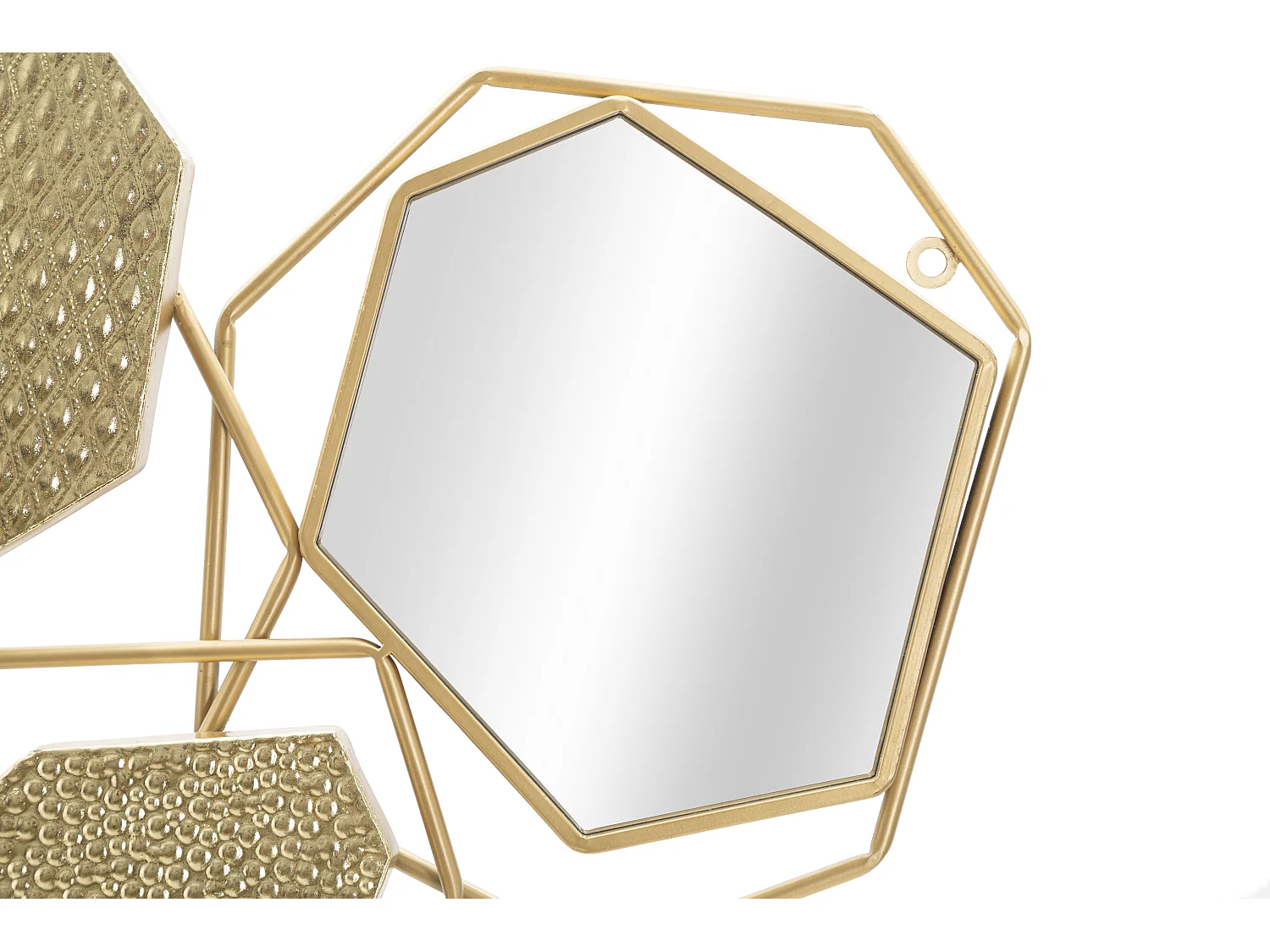 Miroir Mural Composition Déco "Stone" 91cm Or