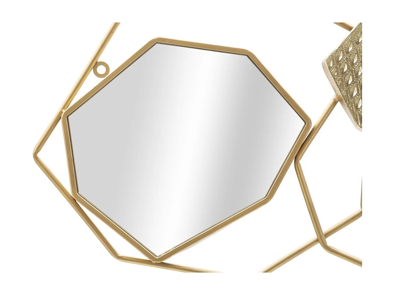 Miroir Mural Composition Déco "Stone" 91cm Or