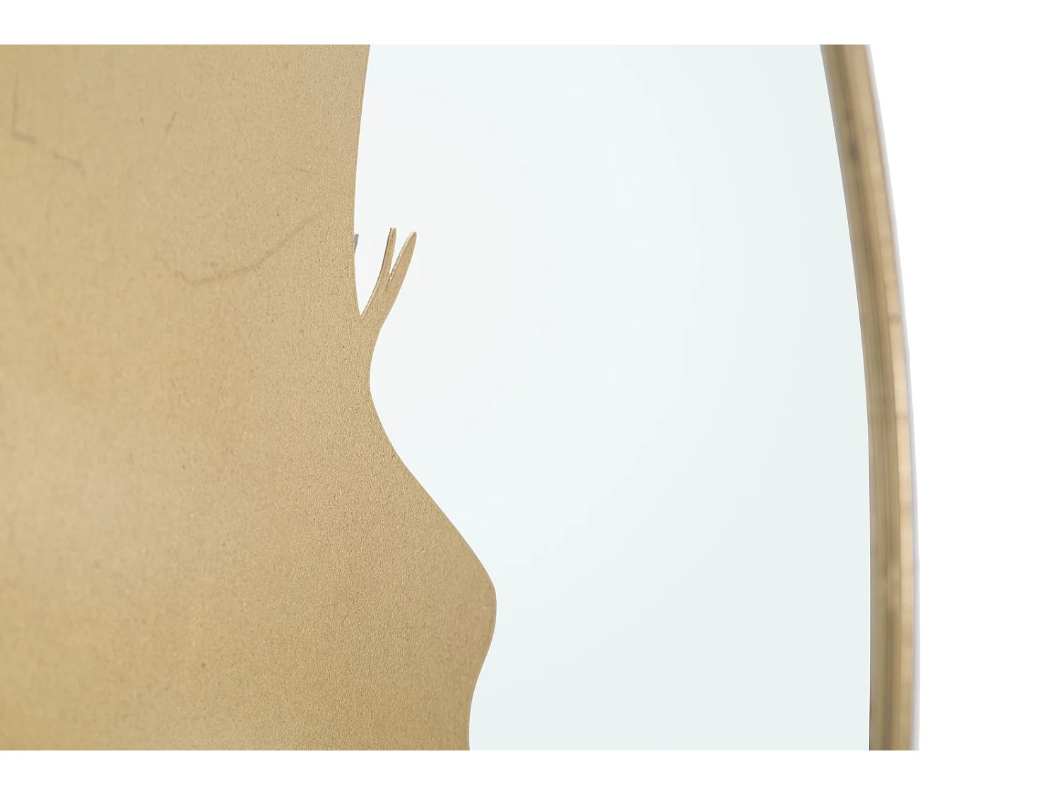 Specchio da parete con mezzaluna in metallo dorato Ø cm 72,5x2,3