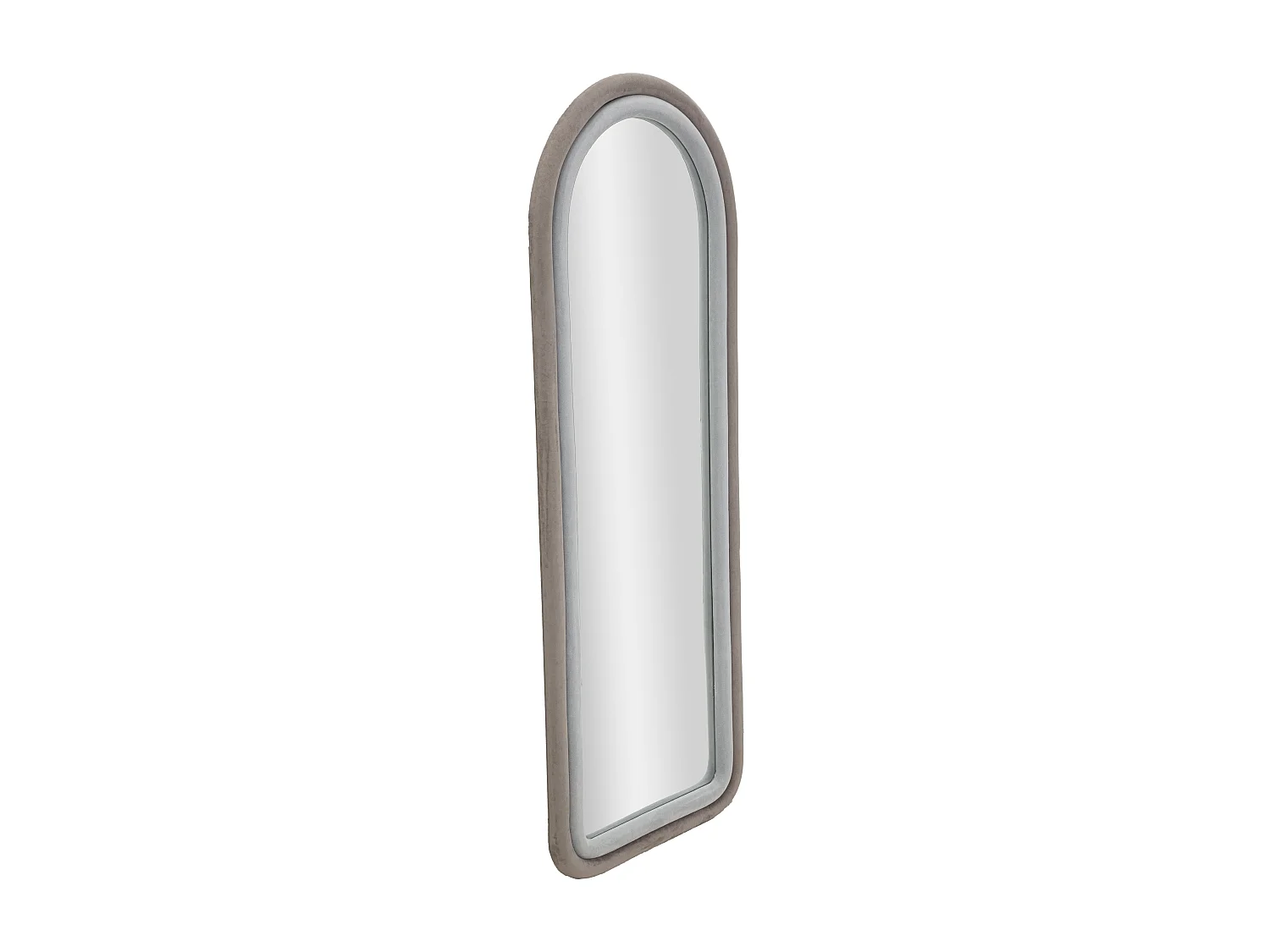 Specchio da parete in velluto grigio cm 60x4x160