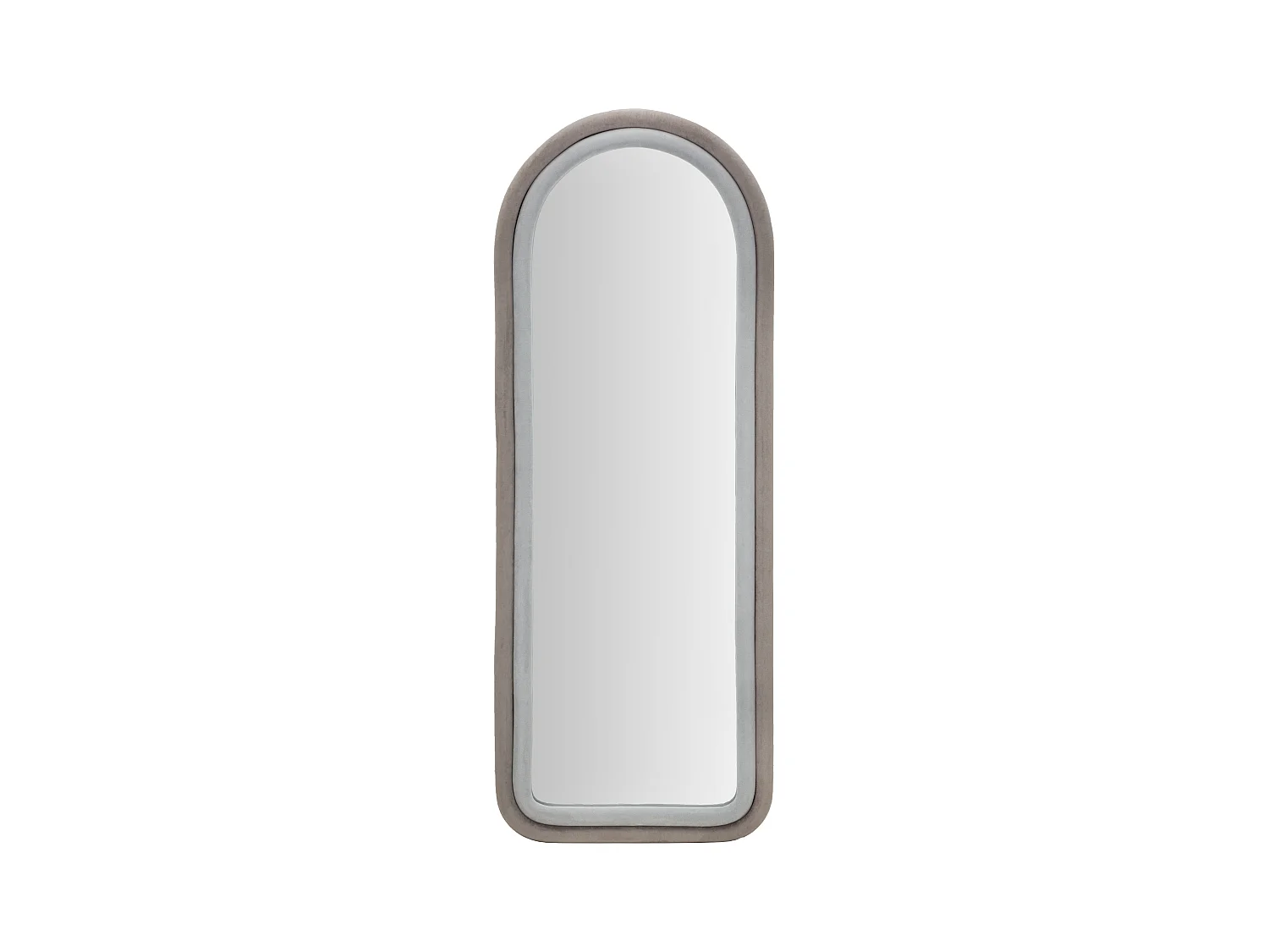 Miroir mural en velours gris 60x4x160 cm