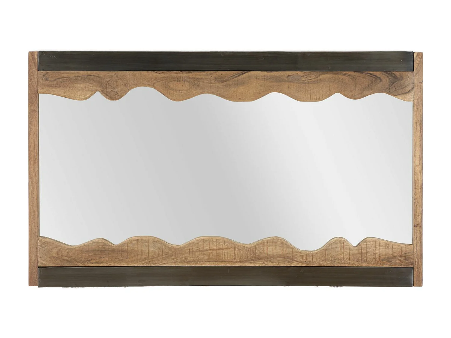Miroir Mural Design en Bois "Yellowstone" 120cm Marron