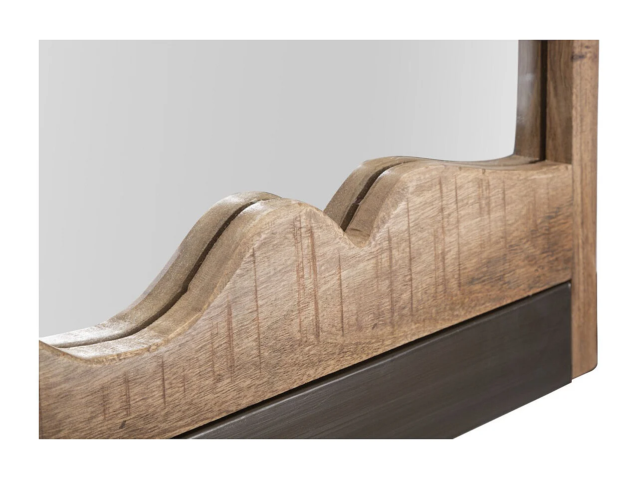 Miroir Mural Design en Bois "Yellowstone" 120cm Marron
