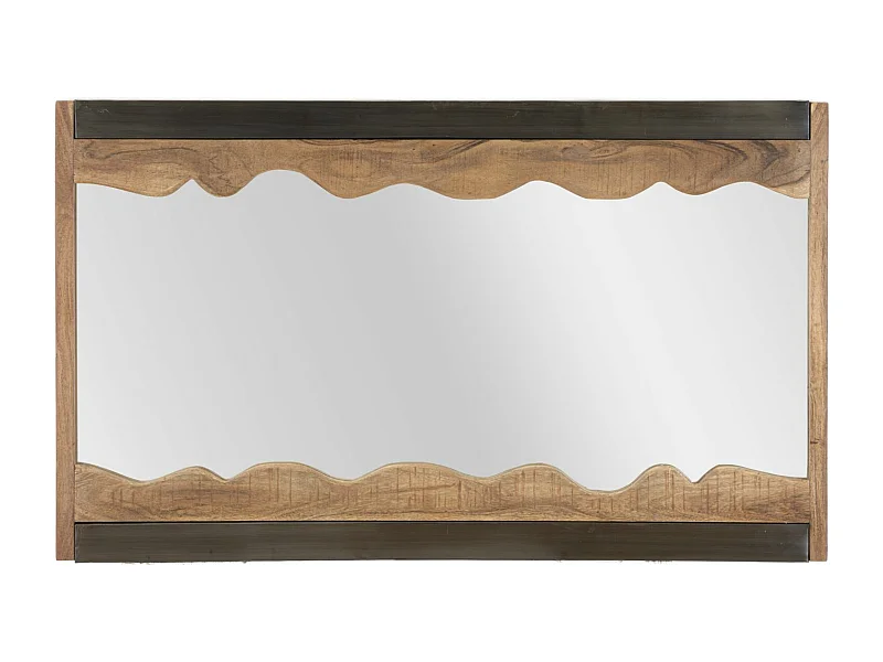 Miroir Mural Design en Bois "Yellowstone" 120cm Marron