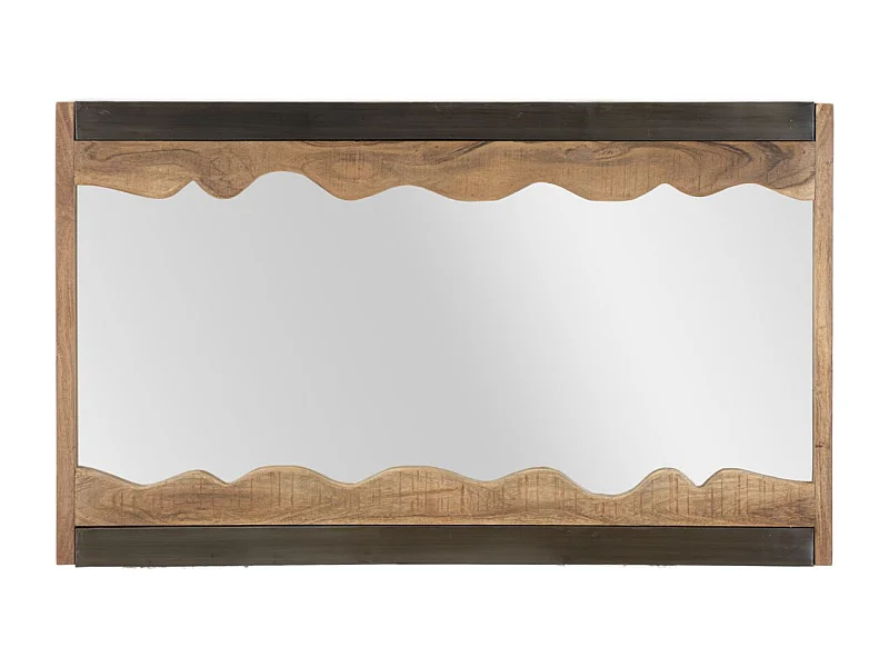 Miroir Mural Design en Bois "Yellowstone" 120cm Marron