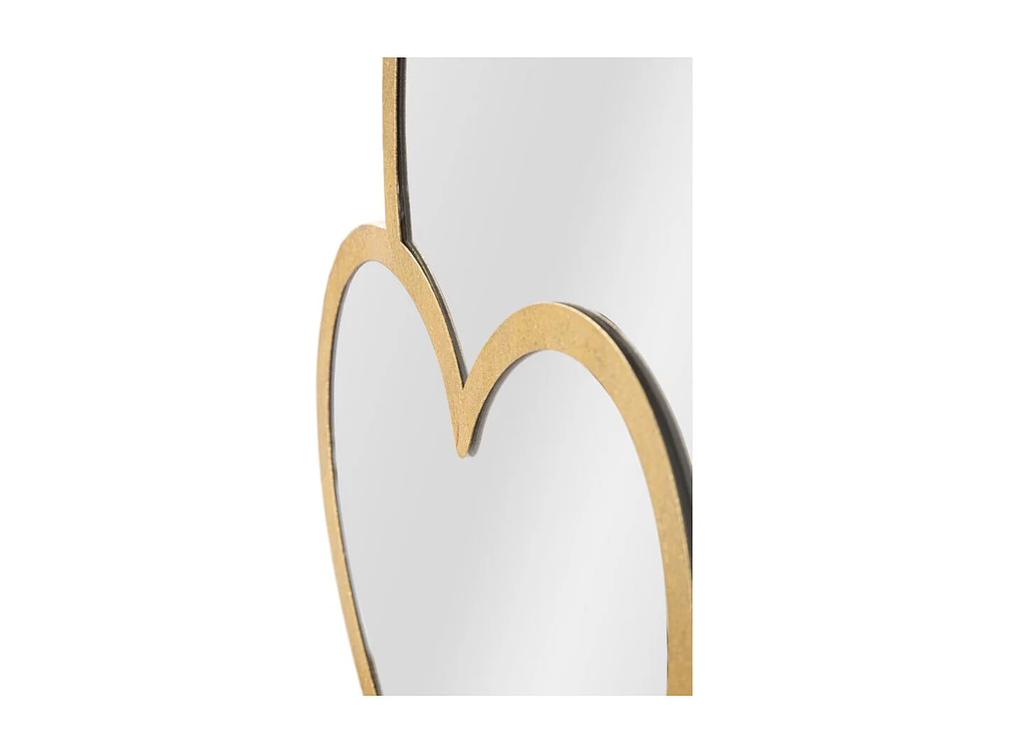 Double Miroir Mural Déco "Cœurs" 65cm Or