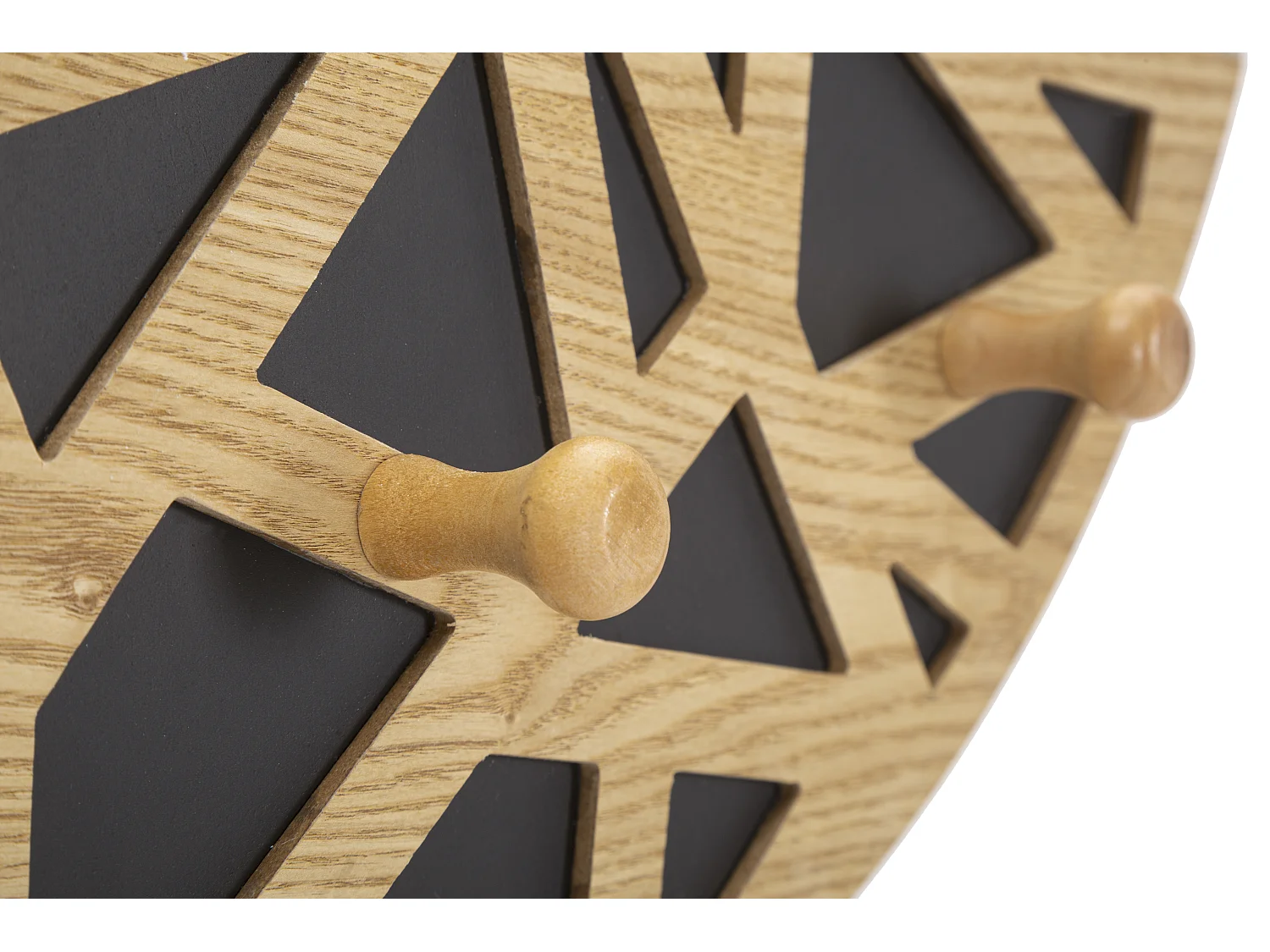 Specchio da parete con appendiabiti in legno marrone cm 60x5,3x90