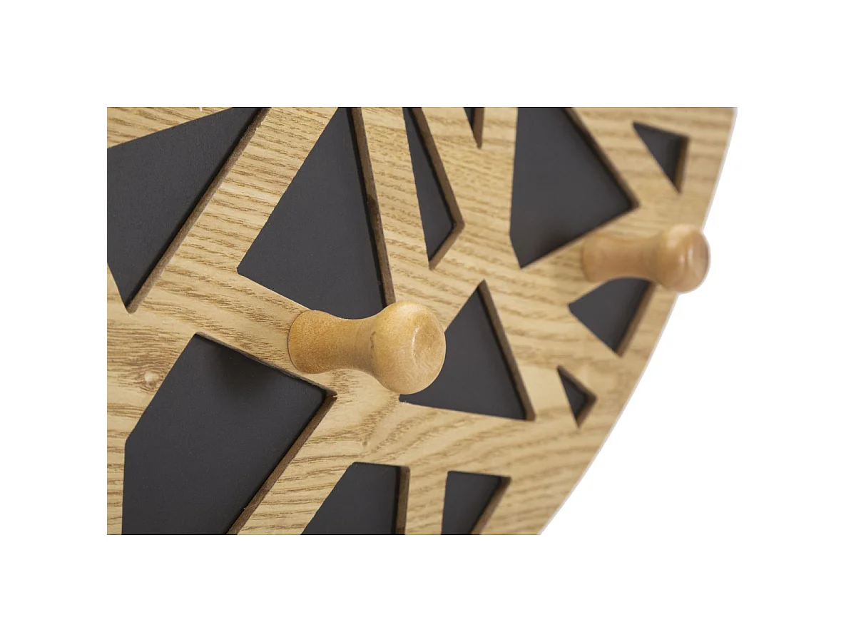 Specchio da parete con appendiabiti in legno marrone cm 60x5,3x90