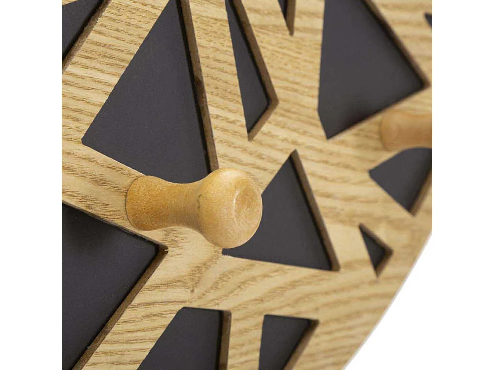 Specchio da parete con appendiabiti in legno marrone cm 60x5,3x90
