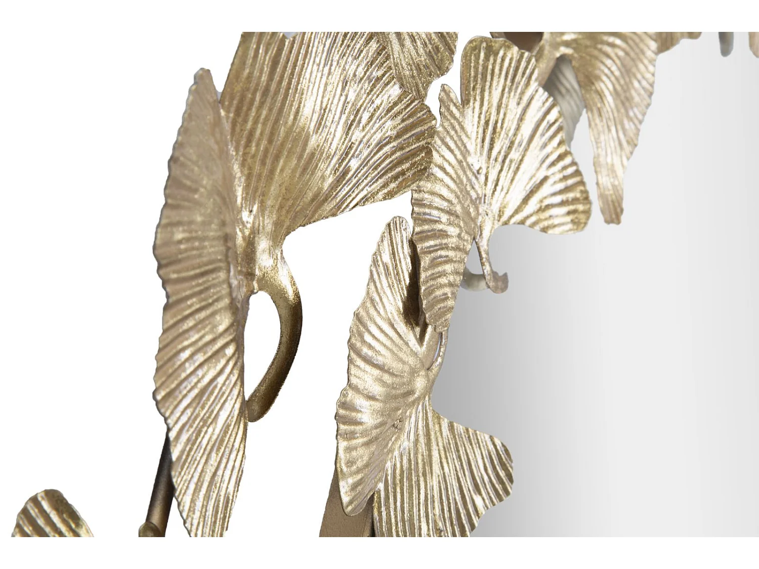 Miroir Mural Design "Feuilles" 87cm Or