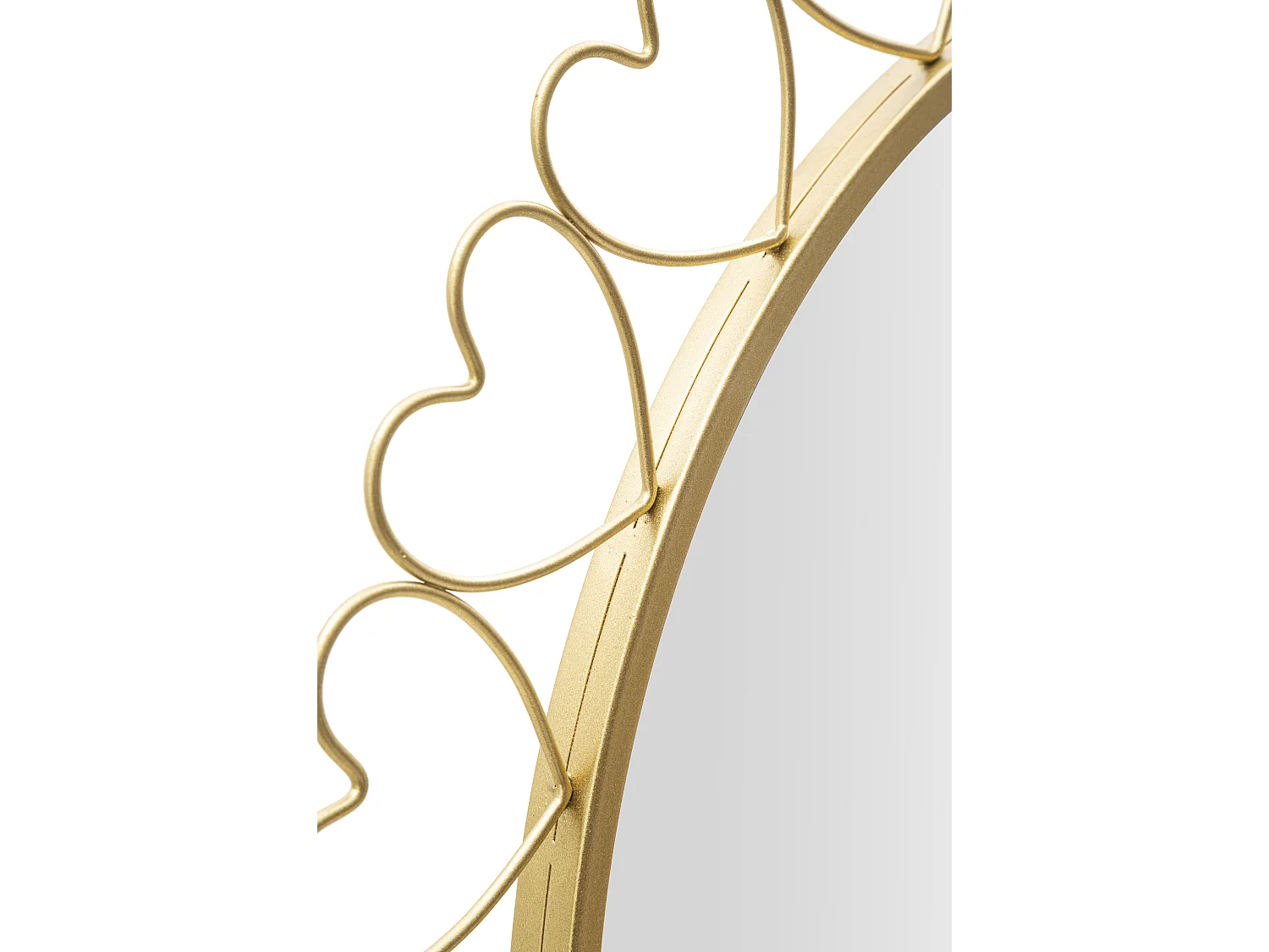 Miroir Mural Déco "Hearts" 80cm Or