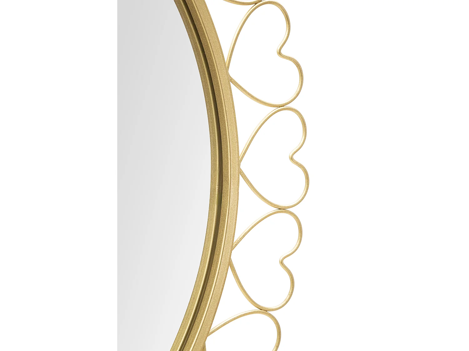 Miroir Mural Déco "Hearts" 80cm Or