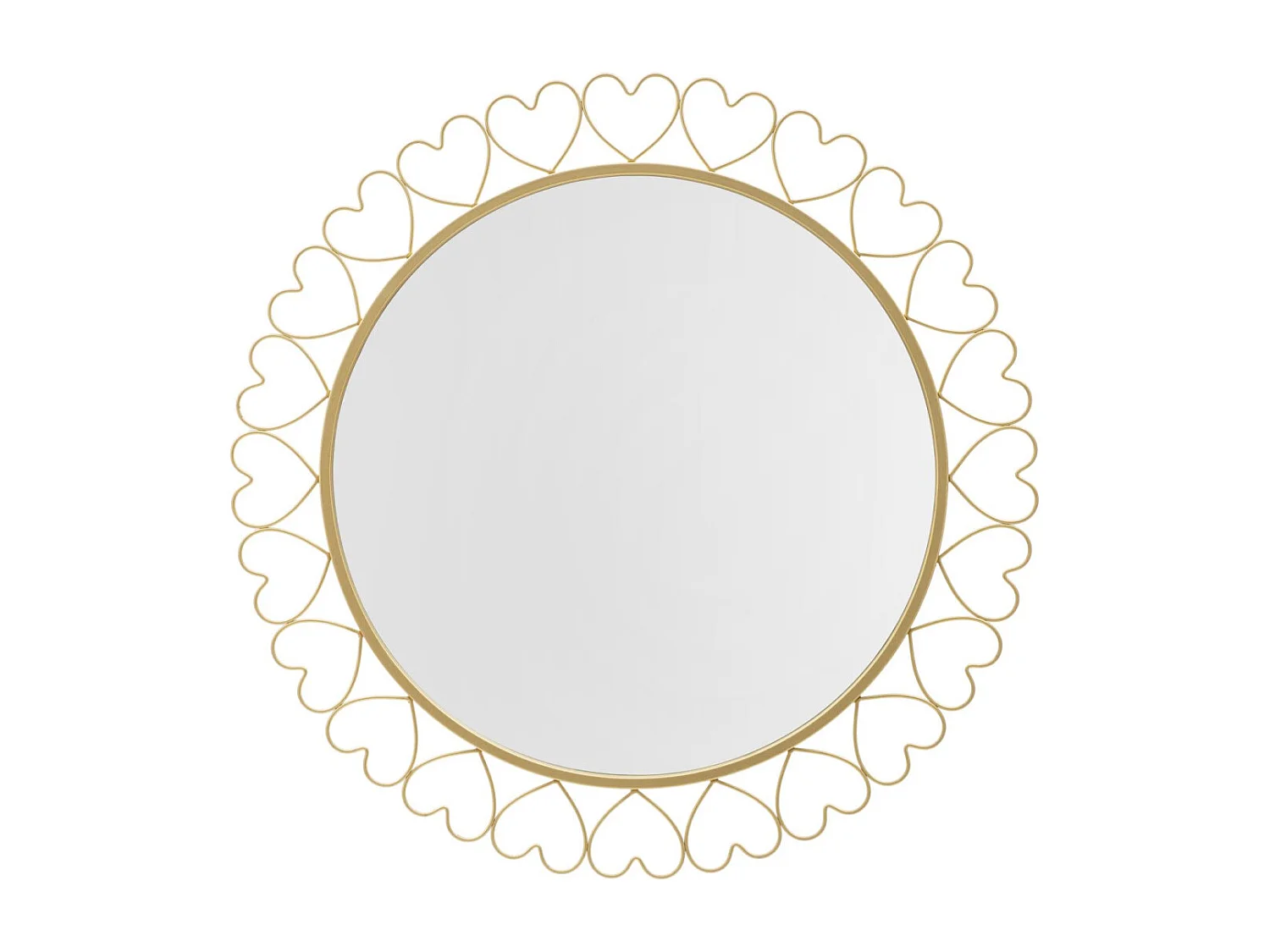 Miroir Mural Déco "Hearts" 80cm Or