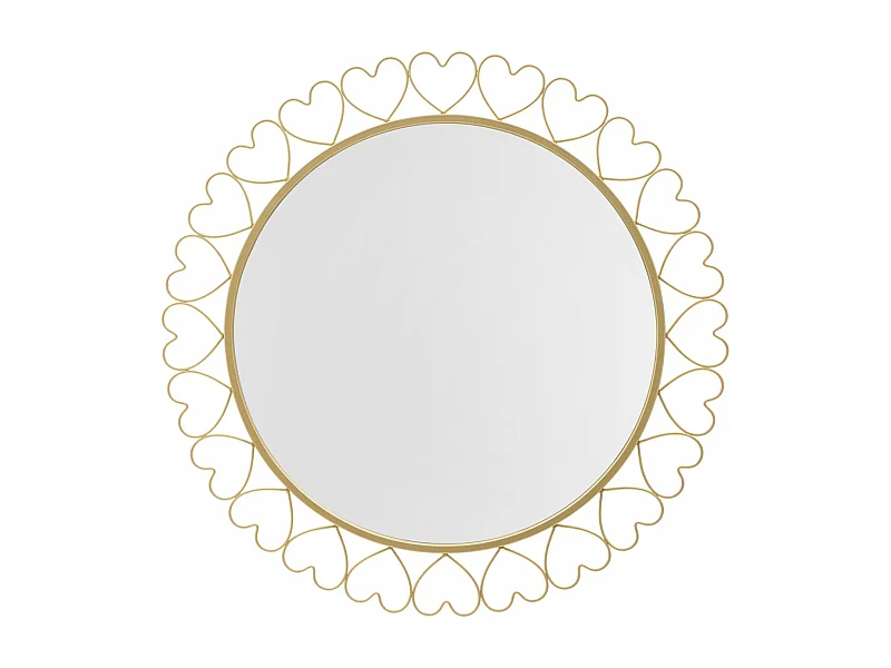 Miroir Mural Déco "Hearts" 80cm Or