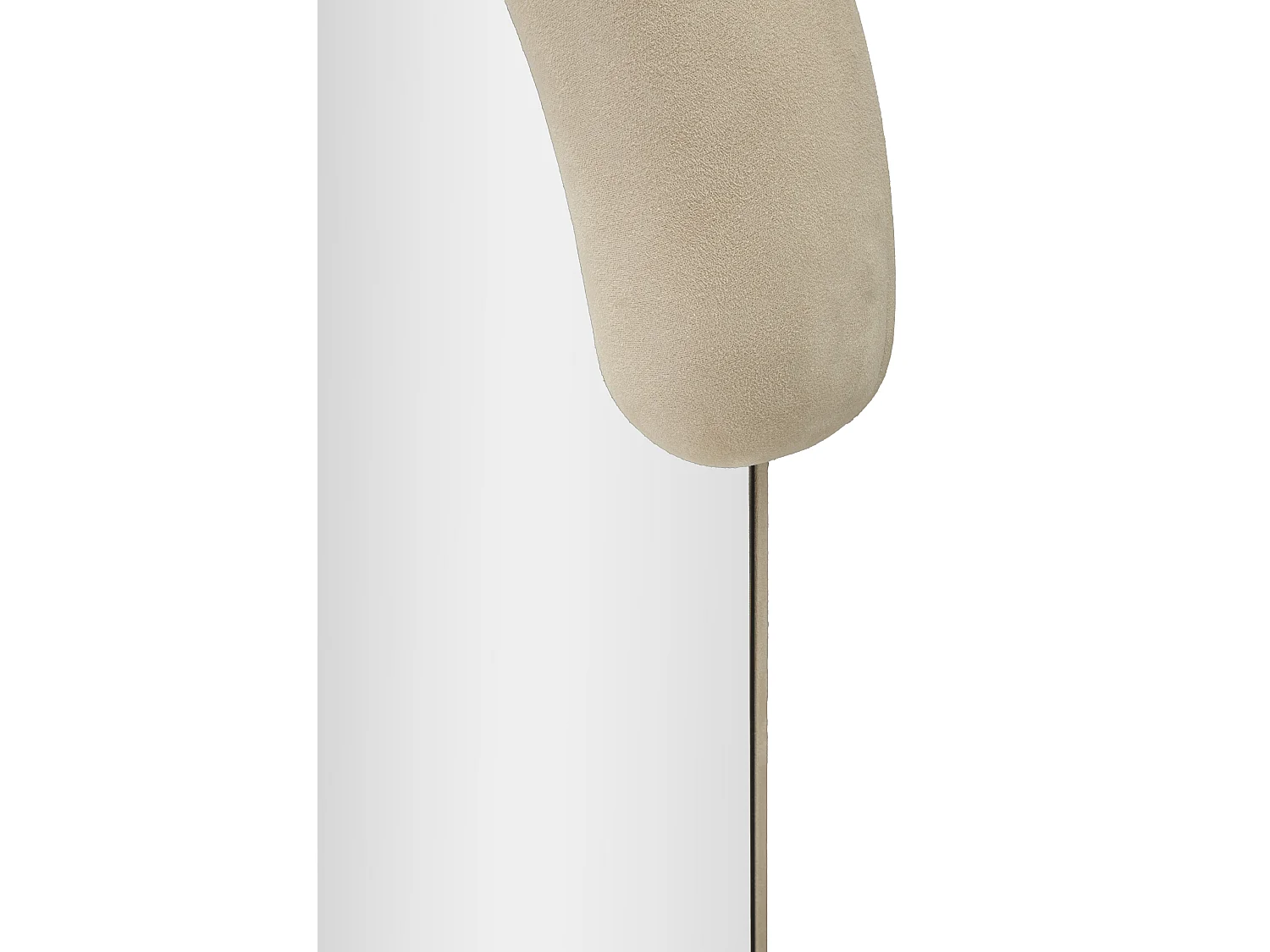 Specchio da parete in velluto beige cm 60x7x160