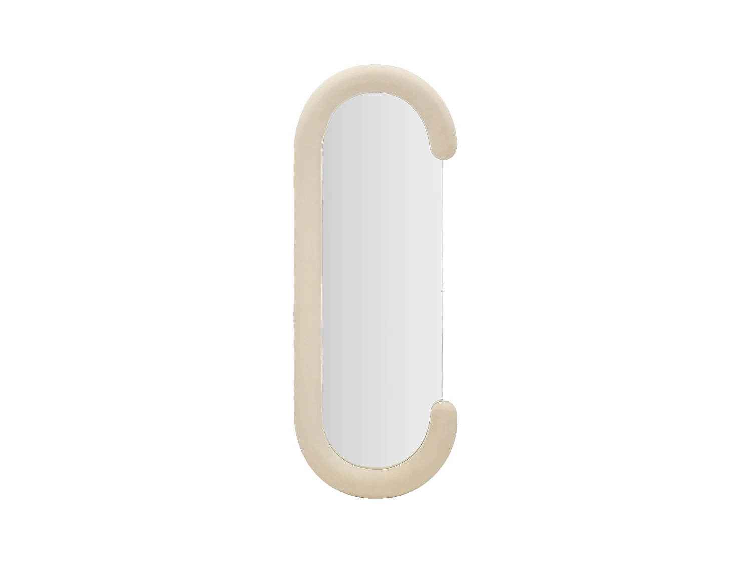 Miroir mural en velours beige 60x7x160 cm