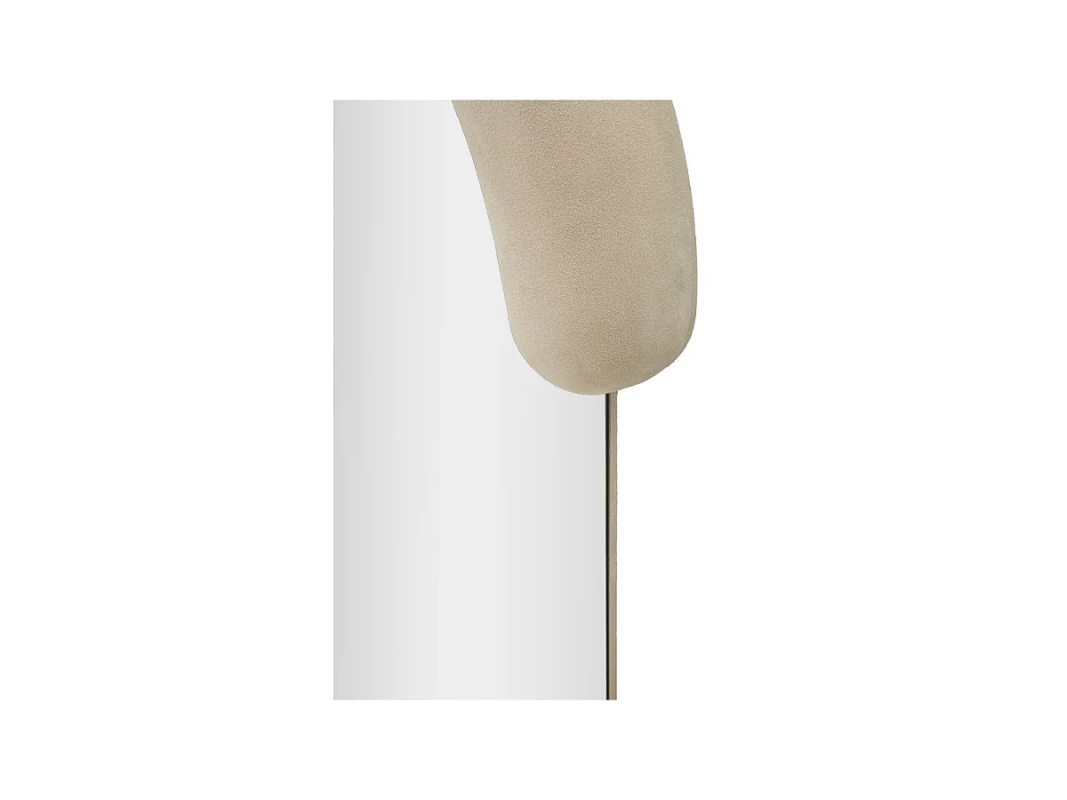 Beige fluwelen wandspiegel 60x7x160 cm