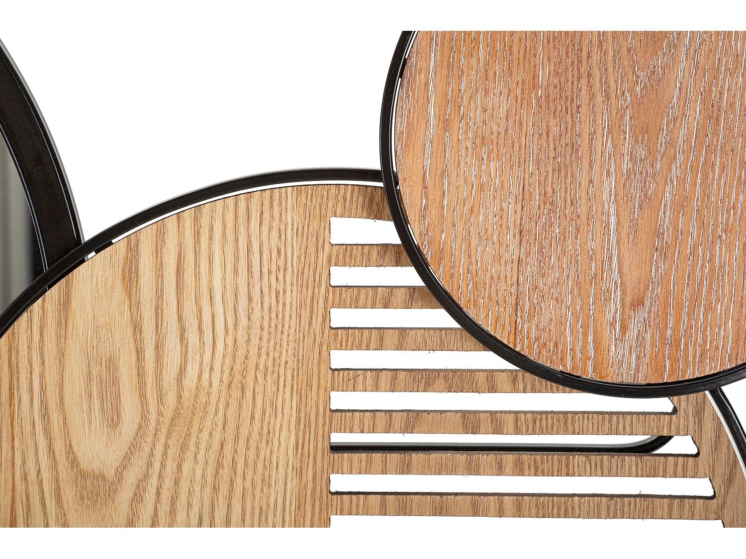 Specchio da parete in metallo e legno marrone e nero cm 123,2x4,4x63,5