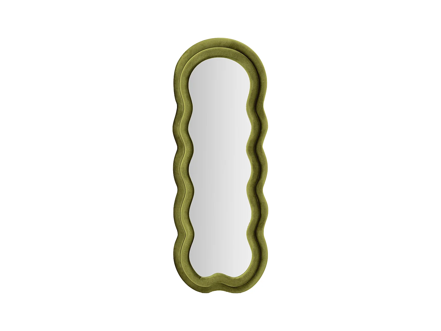Miroir mural en velours vert 60x4x160 cm