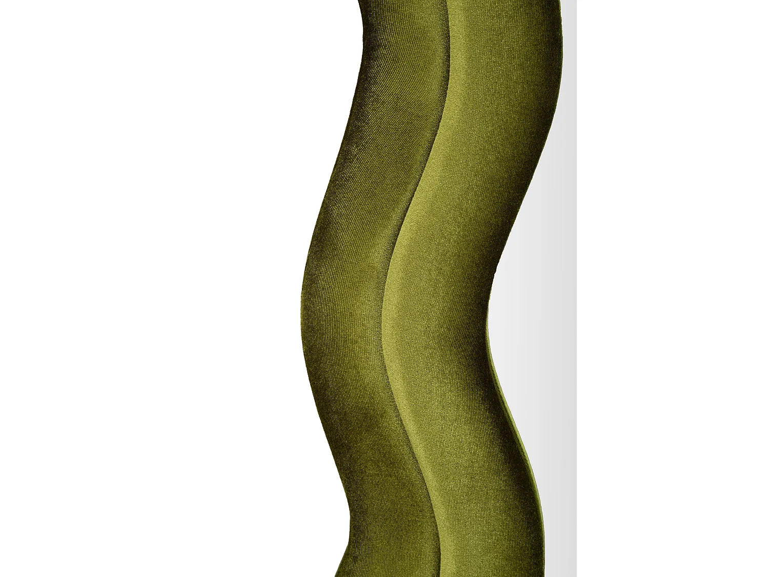 Espejo de pared o de pie diseño ondulado en terciopelo 60x160cm Miki - Verde oscuro