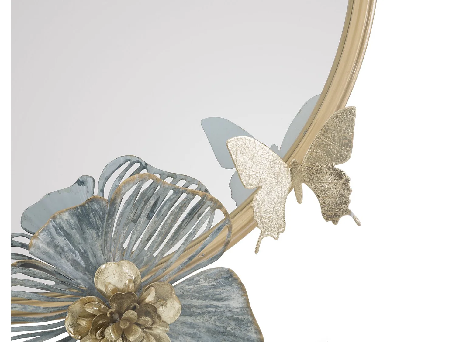 Specchio da parete con fiori in metallo multicolore cm 63x6,4x70,5