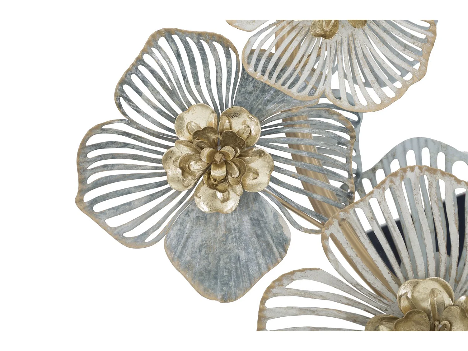 Specchio da parete con fiori in metallo multicolore cm 63x6,4x70,5