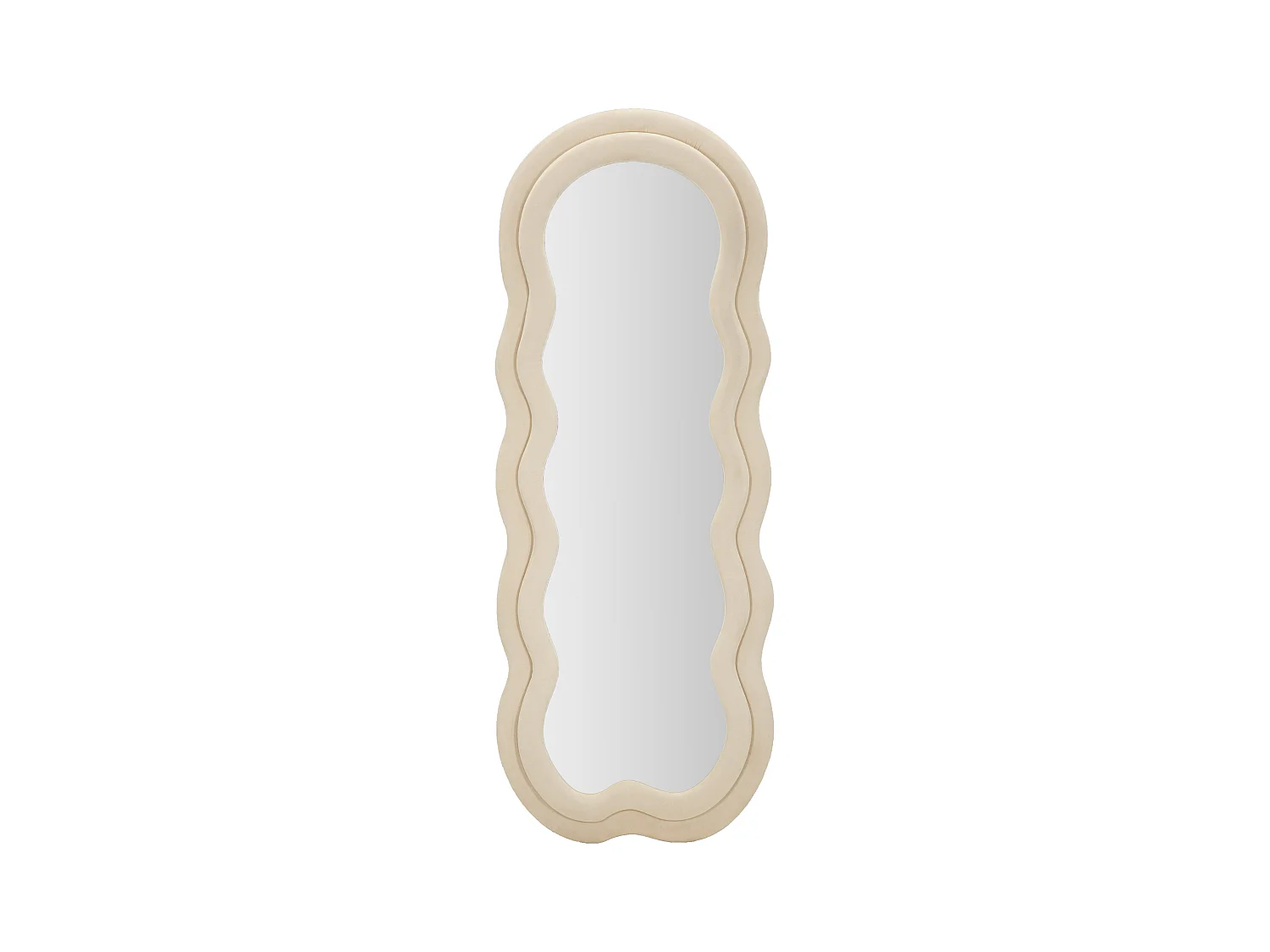 Miroir mural en velours beige 60x4x160 cm