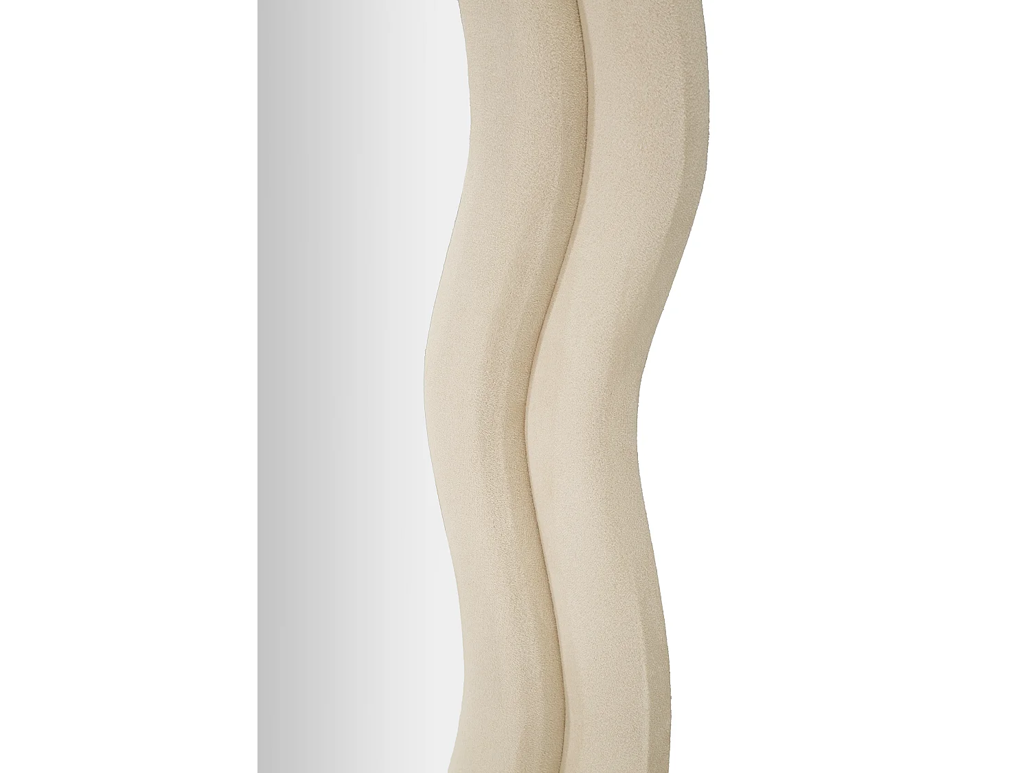 Espejo de pared o de pie diseño ondulado en terciopelo 60x160cm Miki - Crema